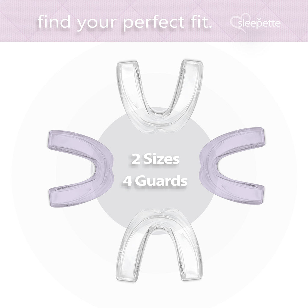 Night Guard for Women, TMJ Mouth Guard for Grinding Teeth at Night & Jaw Clenching - Moldable Dental Night Guard for Teeth Grinding Mouth Guard for Sleep, 4 x Nightguard 2 x Sizes