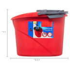 DqOasd Quick Wring Bucket, 2.5 Gallon Mop Bucket with Wringer, Red