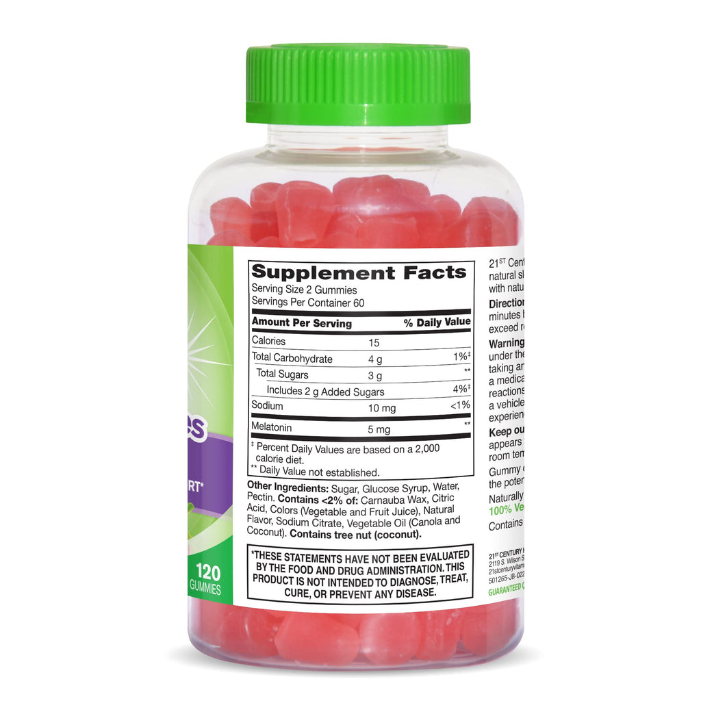 21st Century VitaJoy Melatonin 5mg Gummies, Strawberry, 120 Count