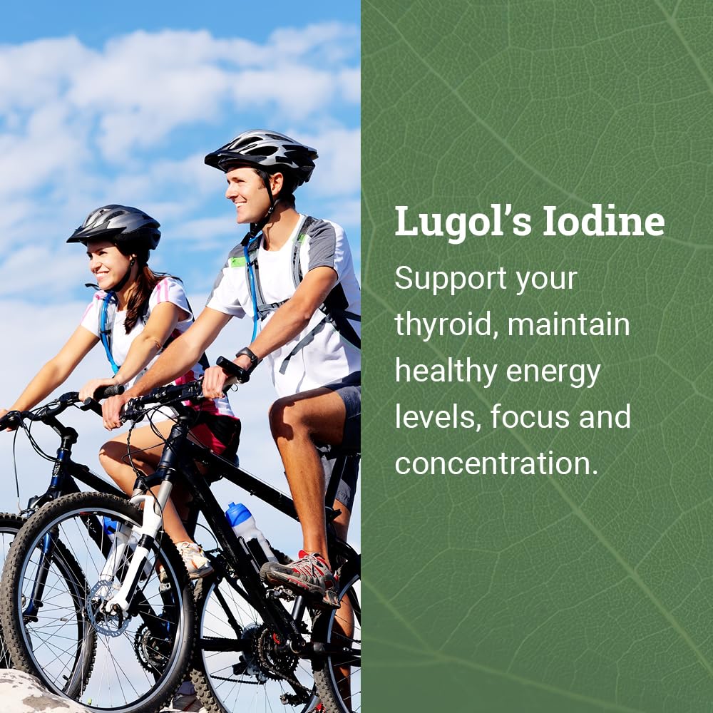 Organic Lugol's Iodine Liquid Drops Supplement - 2% Thyroid Non-GMO 2 Oz | Earth Harmony Iodine Supplement, Potassium Iodide, Thyroid Support, 3000mcg