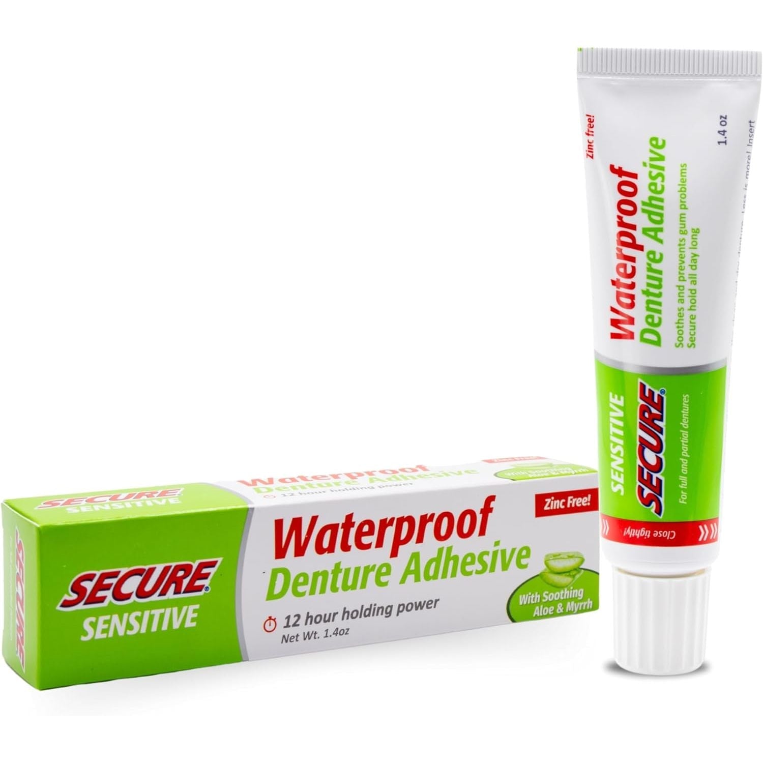 Buy now Secure Waterproof Denture Adhesive - Zinc Free - Extra Strong Hold For Upper, Lower or Partials - 1.4 oz Sensitive 1 at indiglob india