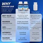 Magnesium Complex 1000mg, 8-in-1 Magnesium Supplement Capsules with Glycinate, Citrate, Malate & Taurate, Supports Muscle, Bone, Energy & Daily Wellness, for Women & Men, 180 Capsules