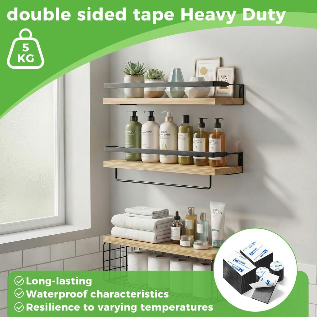 Double Sided Foam Tape Strong Pad Mounting,Black Self-Adhesive Tape Include Square Round and Rectangular(60Pcs)