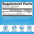 Doctor's Best High Absorption Zinc Bisglycinate 50mg High Potency Supporting Enhancing Immune System Antioxidant VC, 90 Count