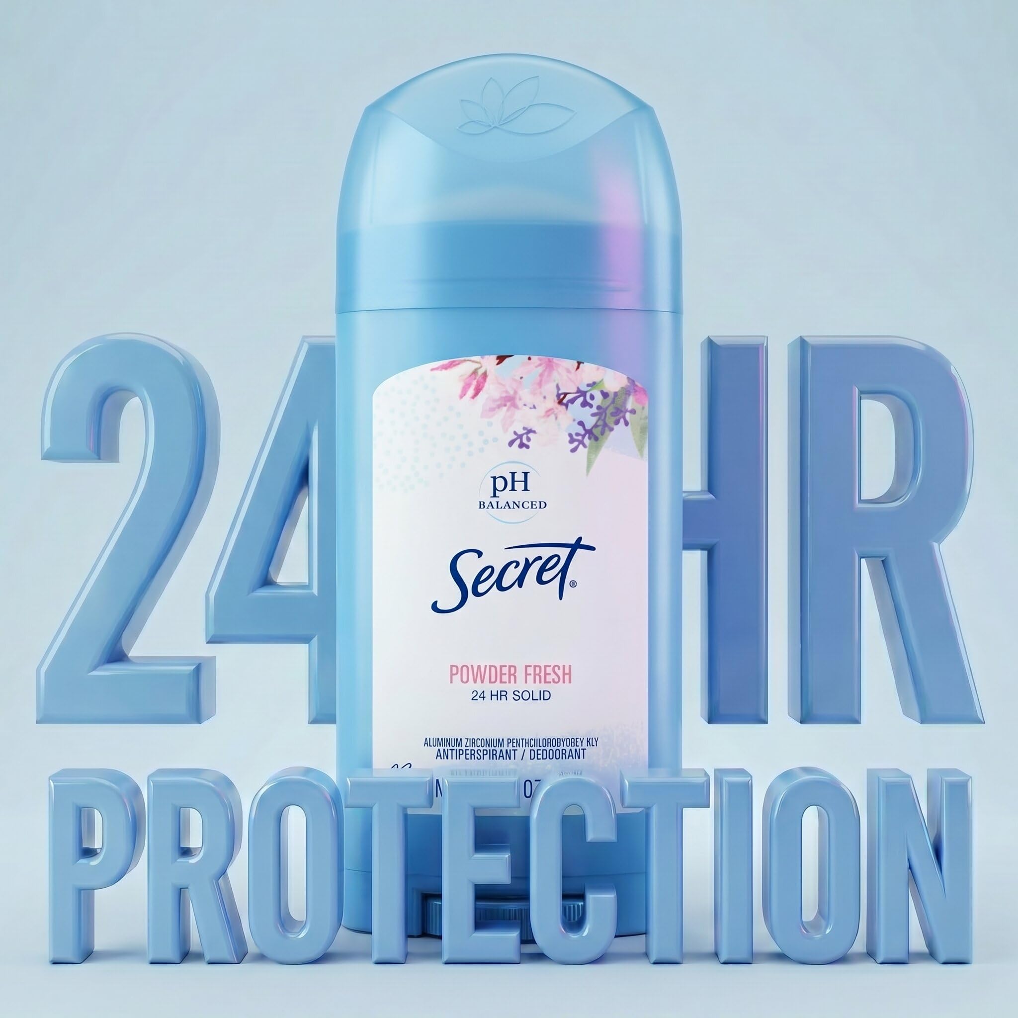 Secret Antiperspirant and Deodorant for Women, 24hr Sweat & Odor Protection, PH Balanced Protection, Gentle on Skin, Wide Solid, Powder Fresh Scent, 2.7 oz (Pack of 2)