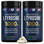 [2 Pack] L-Tyrosine 1000MG Capsules - Natural L Tyrosine Supplement for Kids & Adults - Energy Boost and Brain Supplement - 2x the potency of L-Tyrosine 500mg capsules - 300 Vegan LTyrosine Capsule