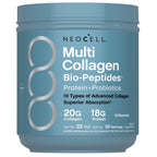 NeoCell Multi Collagen Bio-Peptides Powder | 22oz | Advanced with Hyaluronic Acid and Vitamin C | 10 Super Types of Collagen | Superior Absorption | Grassfed Protein Supplement