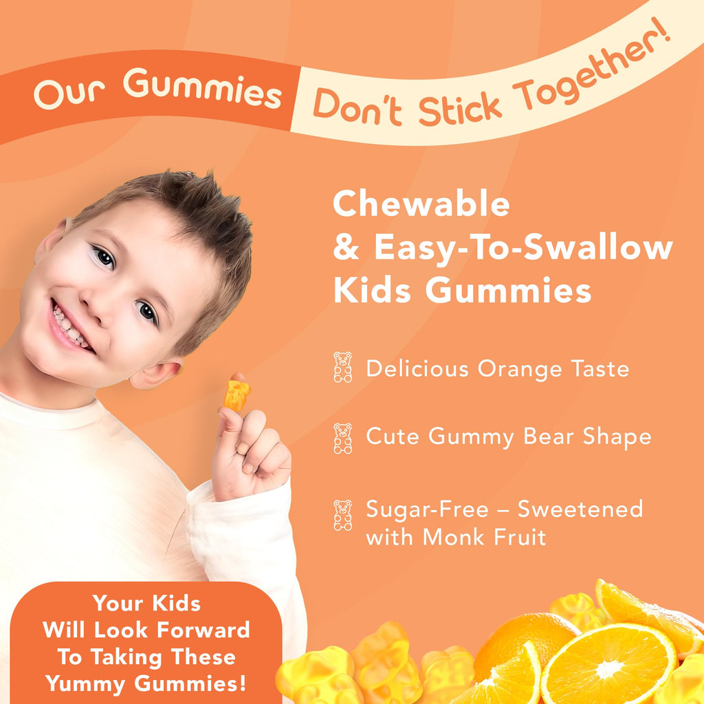 GOJOY NATURALS Kids Focus Gummies – Saffron, Magnesium Glycinate, L-Theanine & Inositol Supplement for Kids & Teens – Focus, Attention & Calm – Vegan, Sugar-Free, Non-GMO