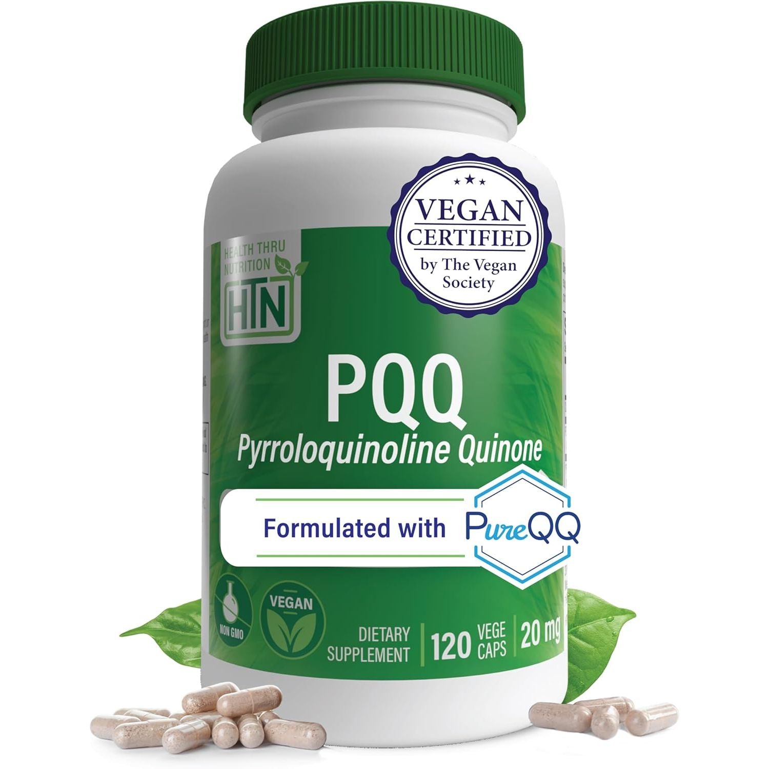 Buy now Health Thru Nutrition PQQ 20mg 60 Servings Pyrroloquinoline Quinone as PureQQ | Promotes Mitochondrial Biogenesis | Certified Vegan | Non-GMO Gluten Soy Free Capsules| Clean Label PQQ Supplement 120 Capsules Unflavored at indiglob india