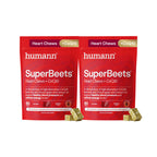 HumanN SuperBeets 3-in-1 Heart Chews + 3X Absorption 150mg CoQ10, 60 Ct | Blood Pressure Support, Nitric Oxide Support & Cellular Energy, Non-GMO Beetroot, Grape Seed Extract, Once Daily, Made in USA
