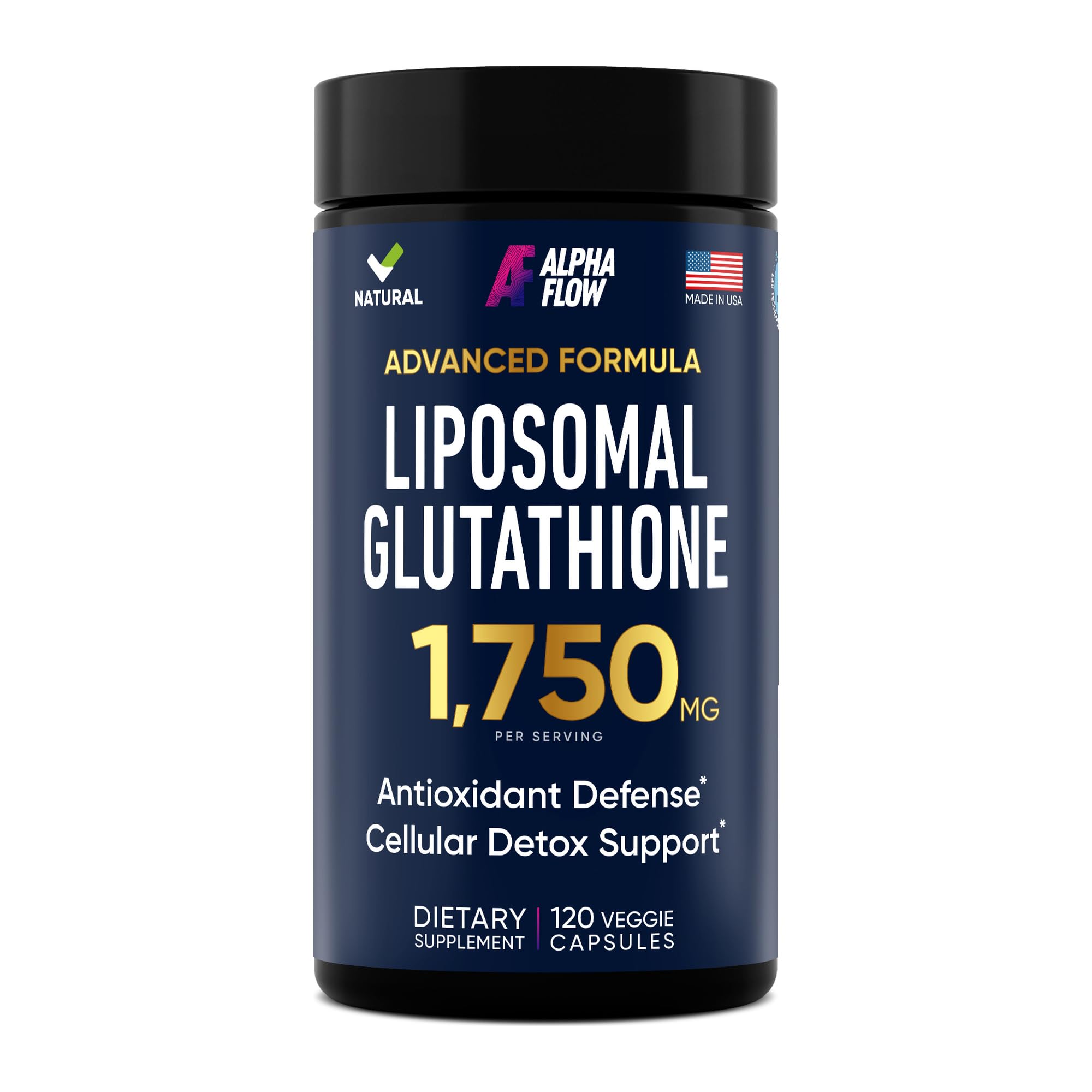 Liposomal Glutathione Supplement 1000MG + 750MG- Glutathione Liposomal with VIT C + Phospholipid Antioxidant Complex - 120 Caps - Powder&Liquid Alternative