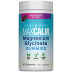 Natural Vitality Calm Magnesium Glycinate Gummies | Soup Grape Flavor | Non-GMO, Vegan & Gluten Free Supplement | 50 Count