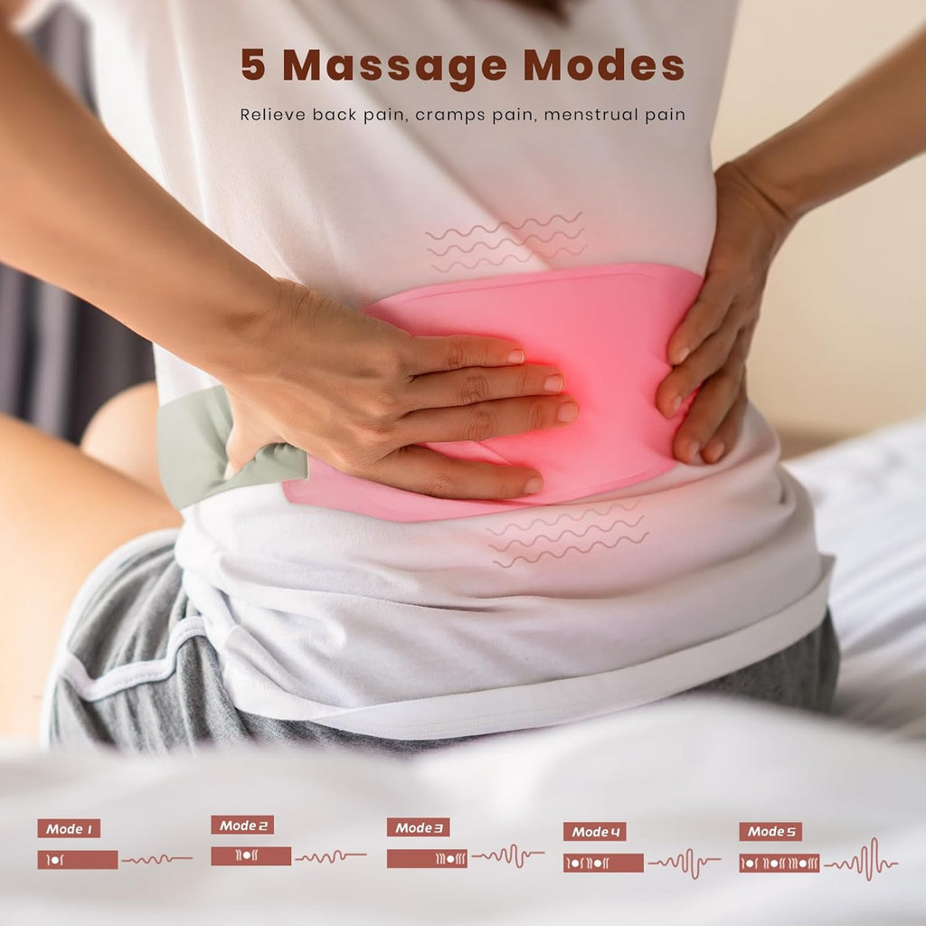 Buy now Portable Heating Pad for Cramps and Back Pain, Menstrual Cramp Relief Wearable Heating Pad for Women and Girls, Wireless Heating Pads with 3 Temperature Setting & Battery Powered at indiglob india