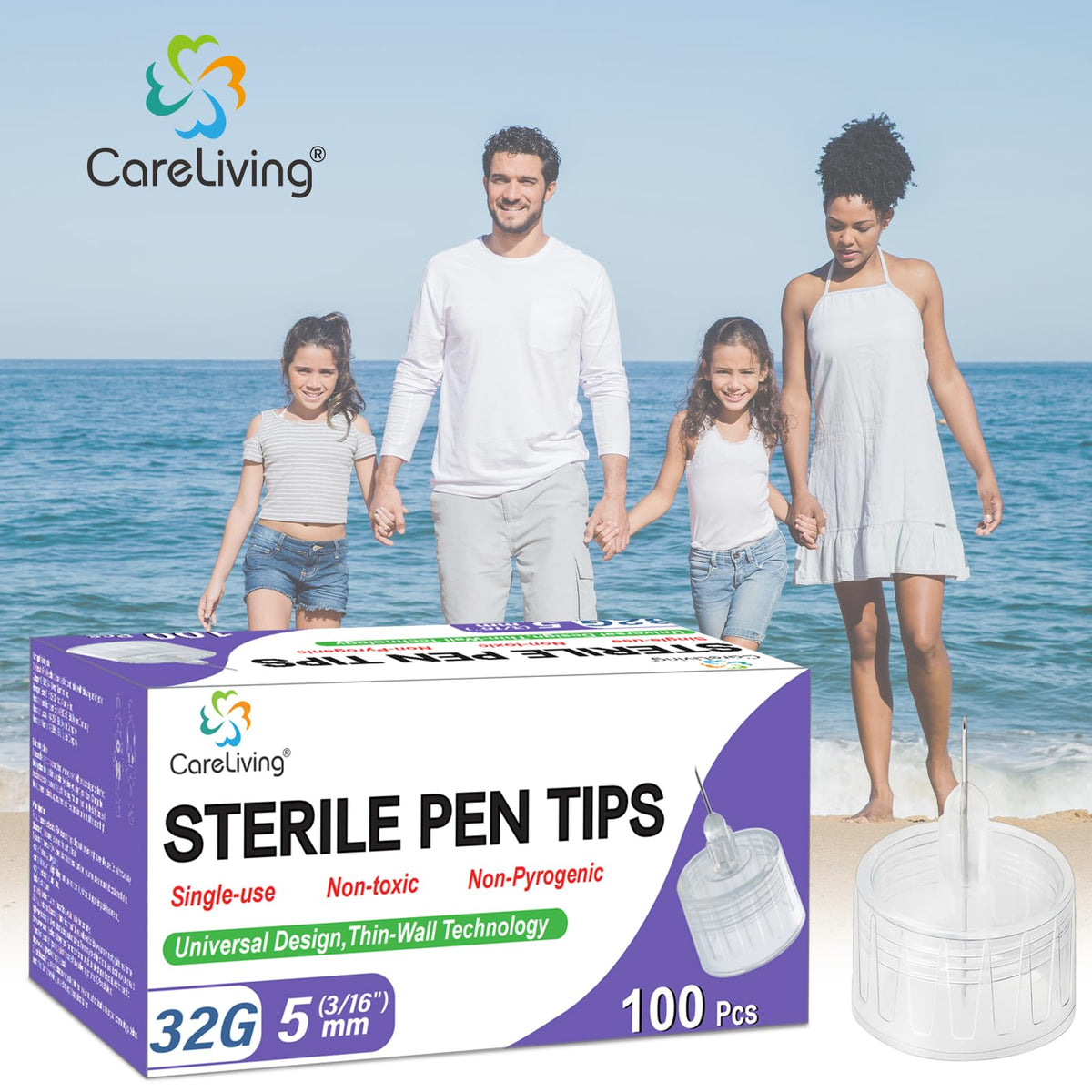 Pen Tips 32g x 5mm, Universal Fit, 100/bx, Comfortable