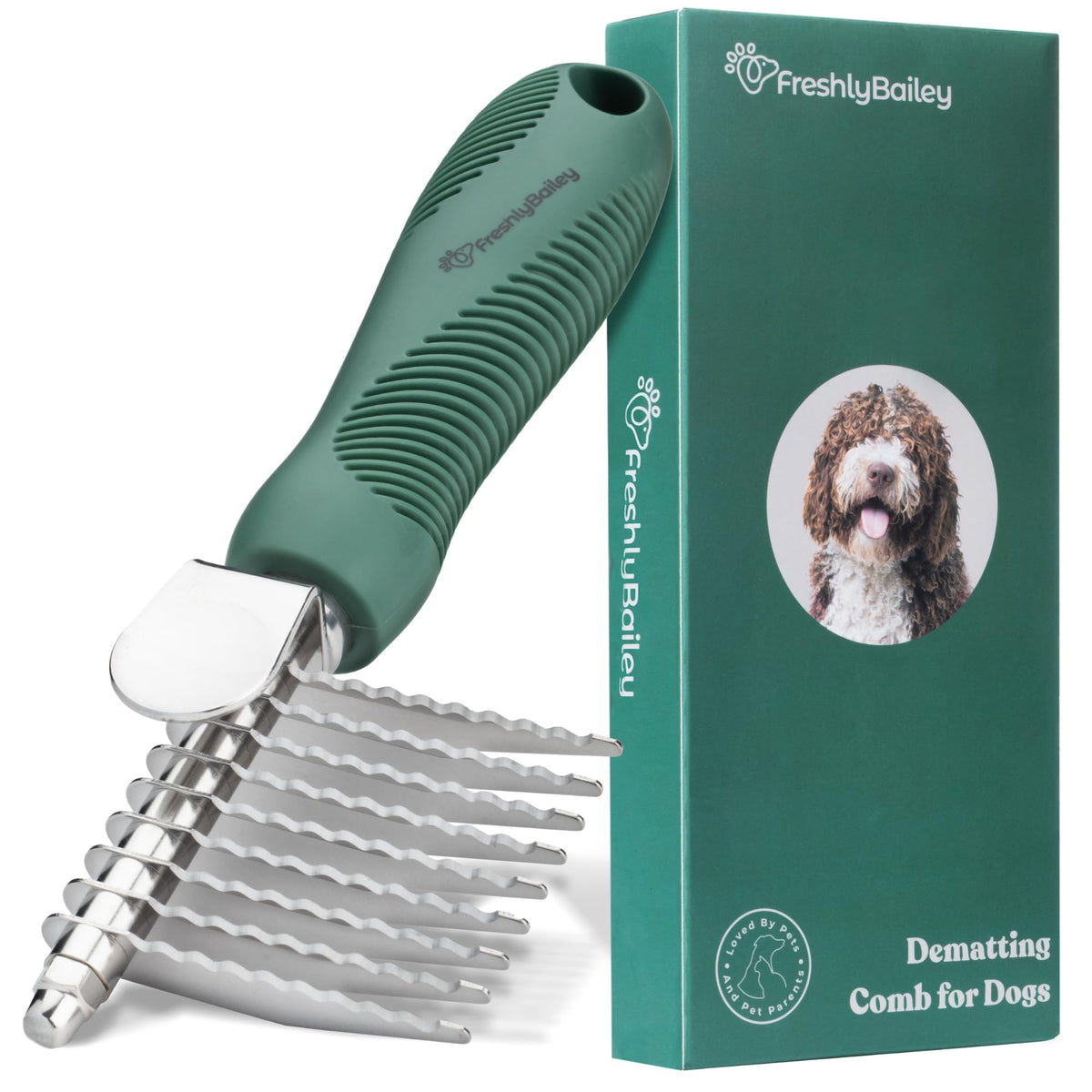 Dematting Comb for Dogs - Serrated Mat Remover for Curly Coats