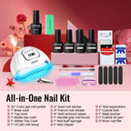 Buy now JODSONE Gel Nail Polish Kit with U V Light 32 Colors Gel Polish Nail + 4 Functional Adhesive Bottles Kit Soak Off Manicure Tools Gifts for Women at indiglob india