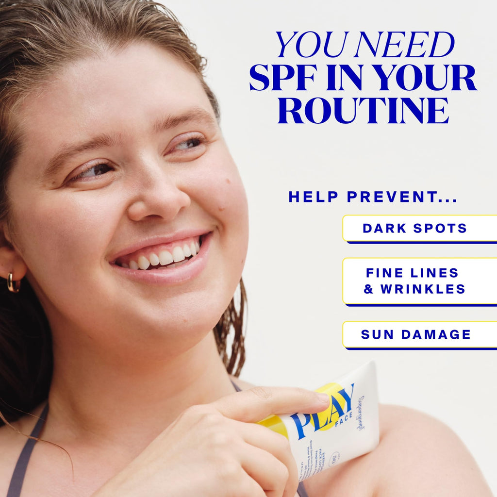 Buy now Supergoop! PLAY Everyday Face Lotion SPF 50 - Lightweight, Non-Greasy Formula - Natural Finish - Fragrance Free - Water & Sweat Resistant - All Skin Types - 1.7 fl oz at indiglob india