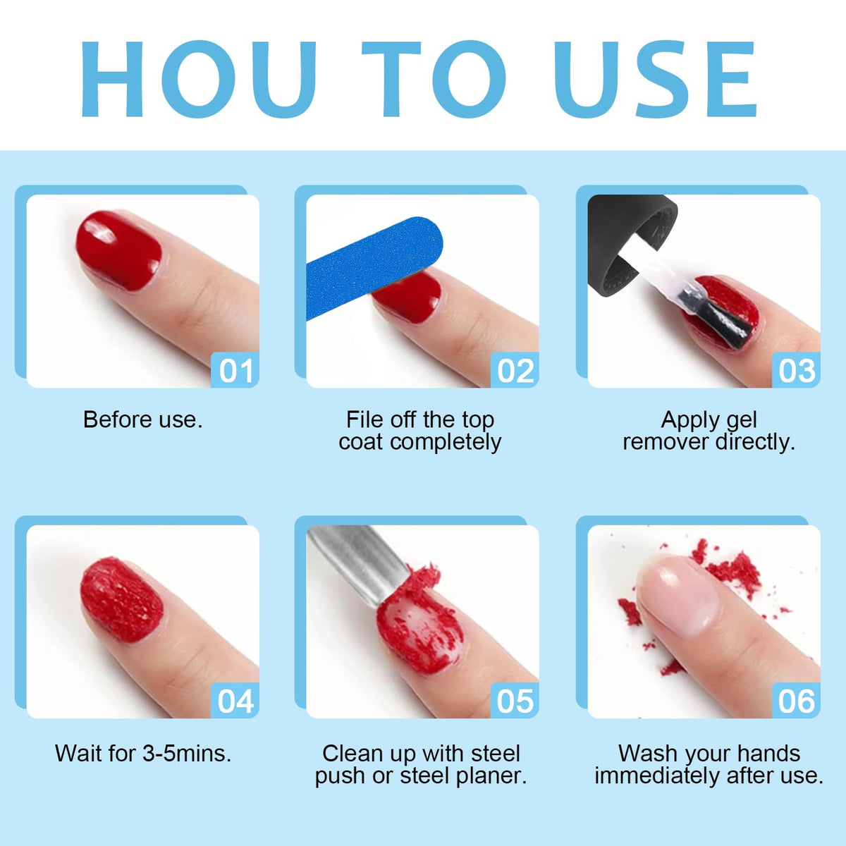 Gel Polish Remover 15ml, Easy Gel Remover with Cuticle Oil 4-Way Nail File