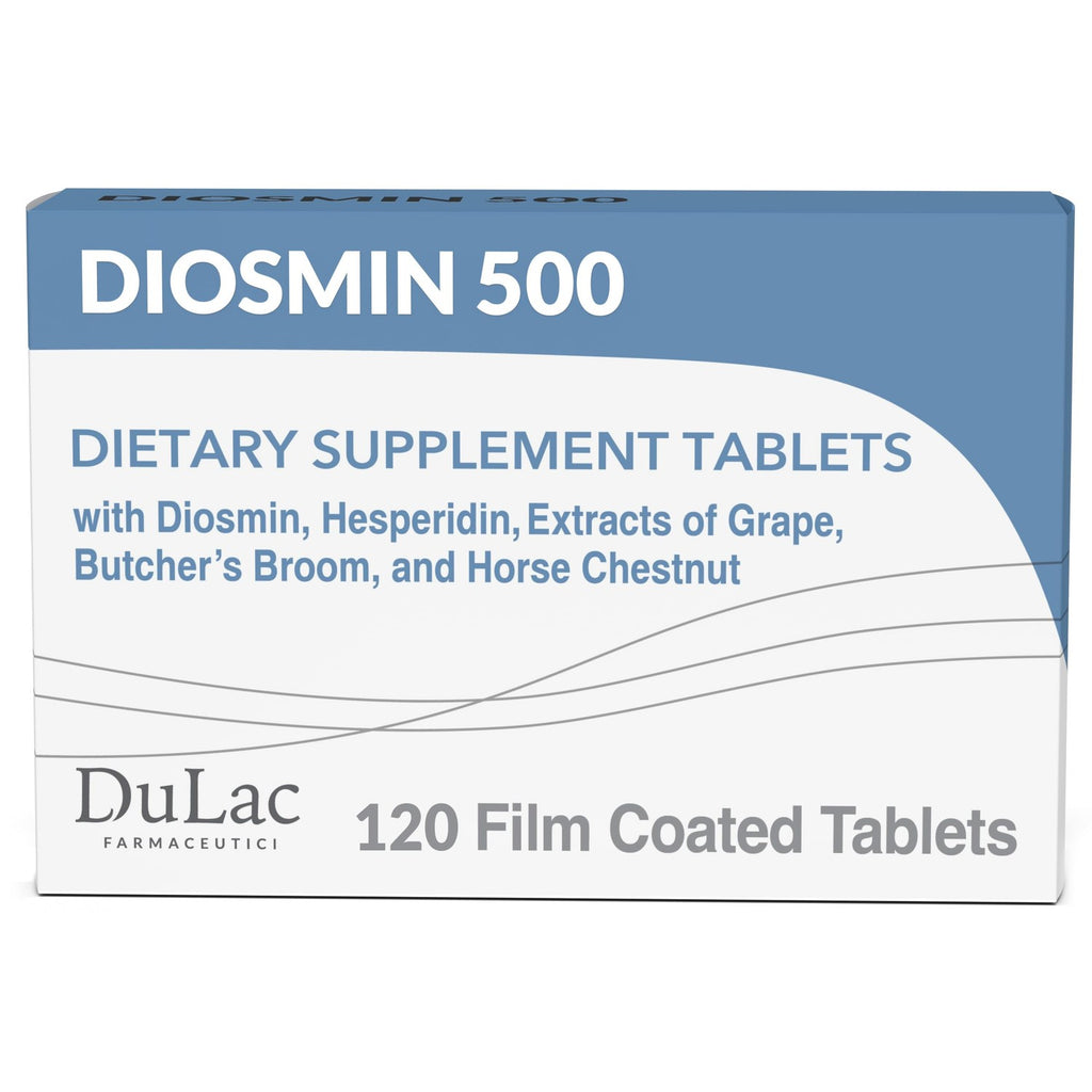 Dulac - Diosmin 500, Dietary Supplement for Leg Circulation, 80 Tablets | With Diosmin Hesperidin, Horse Chestnut, Butcher’s Broom and Red Grape Extract, Made in Italy