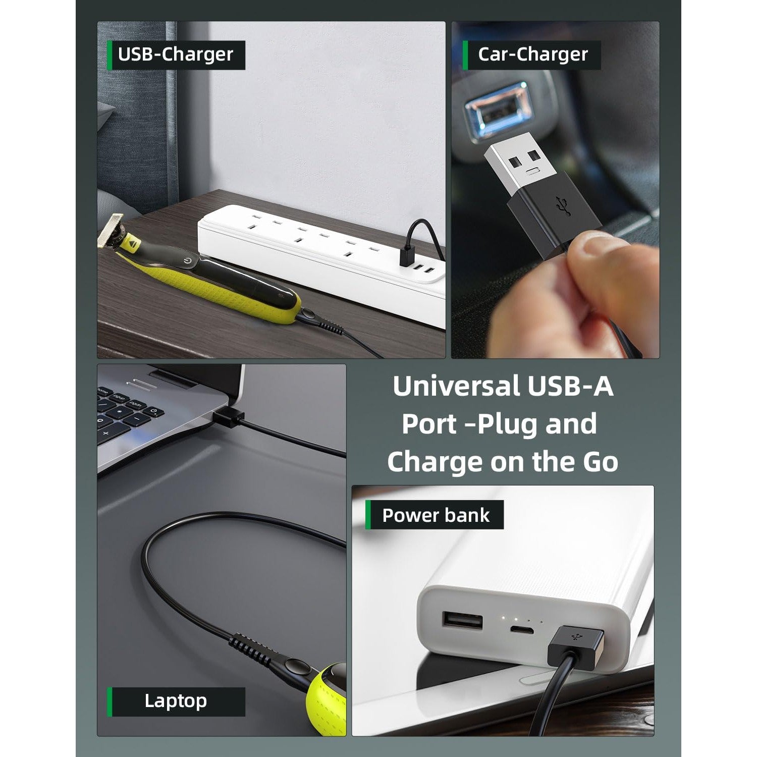 Superer 5V USB Charger Cord Fit for Philips Norelco One Blade 360 Newer Model QP2724 QP2834 QP1924 QP4631 QP6542 QP4530, MG7910 MG5910 MG9510 MG9525, X3001 S3341 X3052, for Phillips Power Shaver Cable