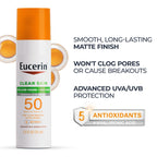 Eucerin Clear Skin Face Sunscreen Lotion, SPF 50, 2.5 FL OZ | Face Sunscreen for Acne Prone, Oily Skin with Oil-Absorbing Minerals, SPF 50 Broad Spectrum Sunscreen, Won't Cause Breakouts