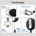20 Pack Badge Reels Retractable with Carabiner Reel Clip Holder