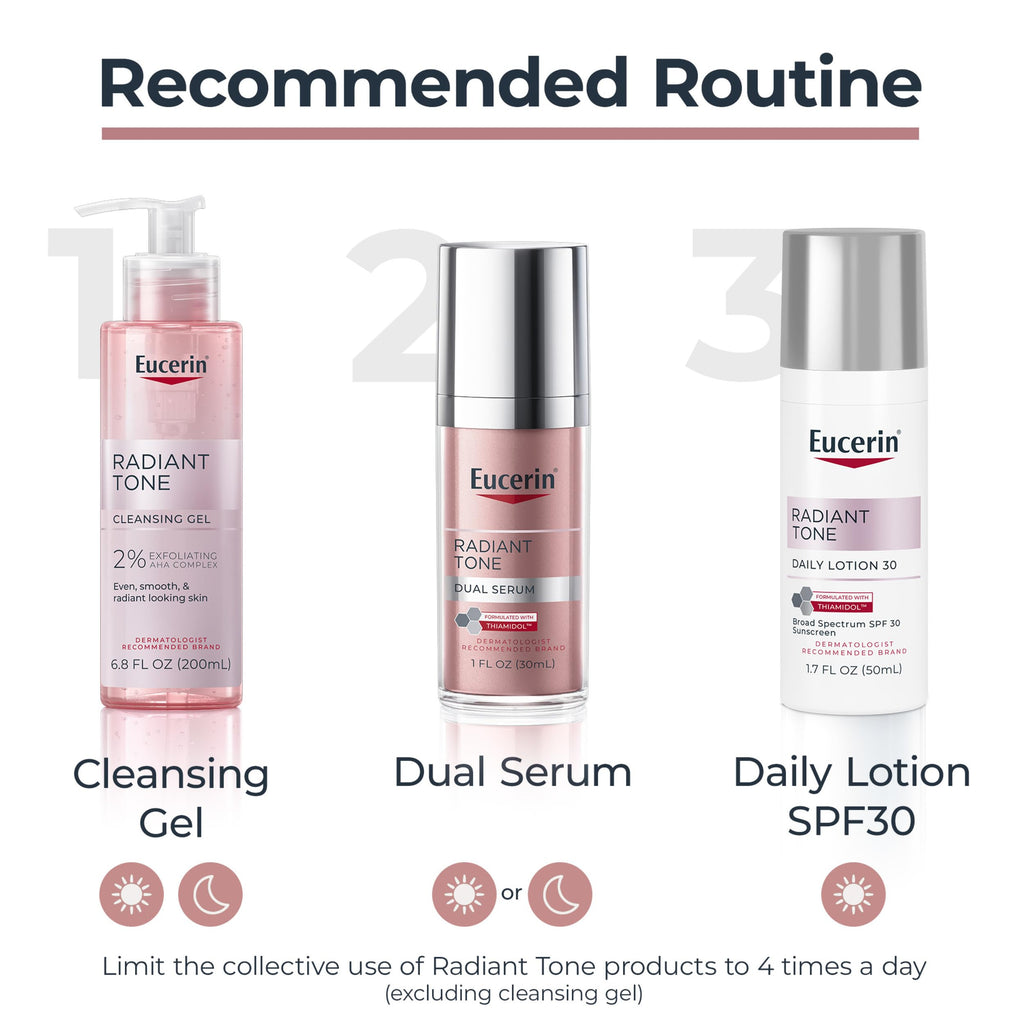 Eucerin Radiant Tone Dual Serum Dark Spot Corrector, Dark Spot Serum with Thiamidol and Hyaluronic Acid, 1 Fl Oz Bottle