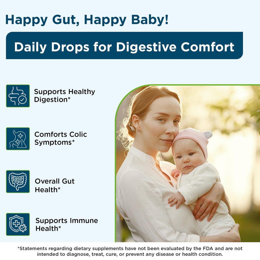 Wellements Organic Baby Probiotic Drops Gut Health Gas & Colic 0.25 Fl Oz