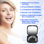 Comfort Cover for Braces, Lip Protector Mouth Guard Lip Cushion Teeth Shield Bumper for Brackets, Aligner, Dental Wax Alternative, Hard and Rigid Clip, in Portable Storage Case with Mirror