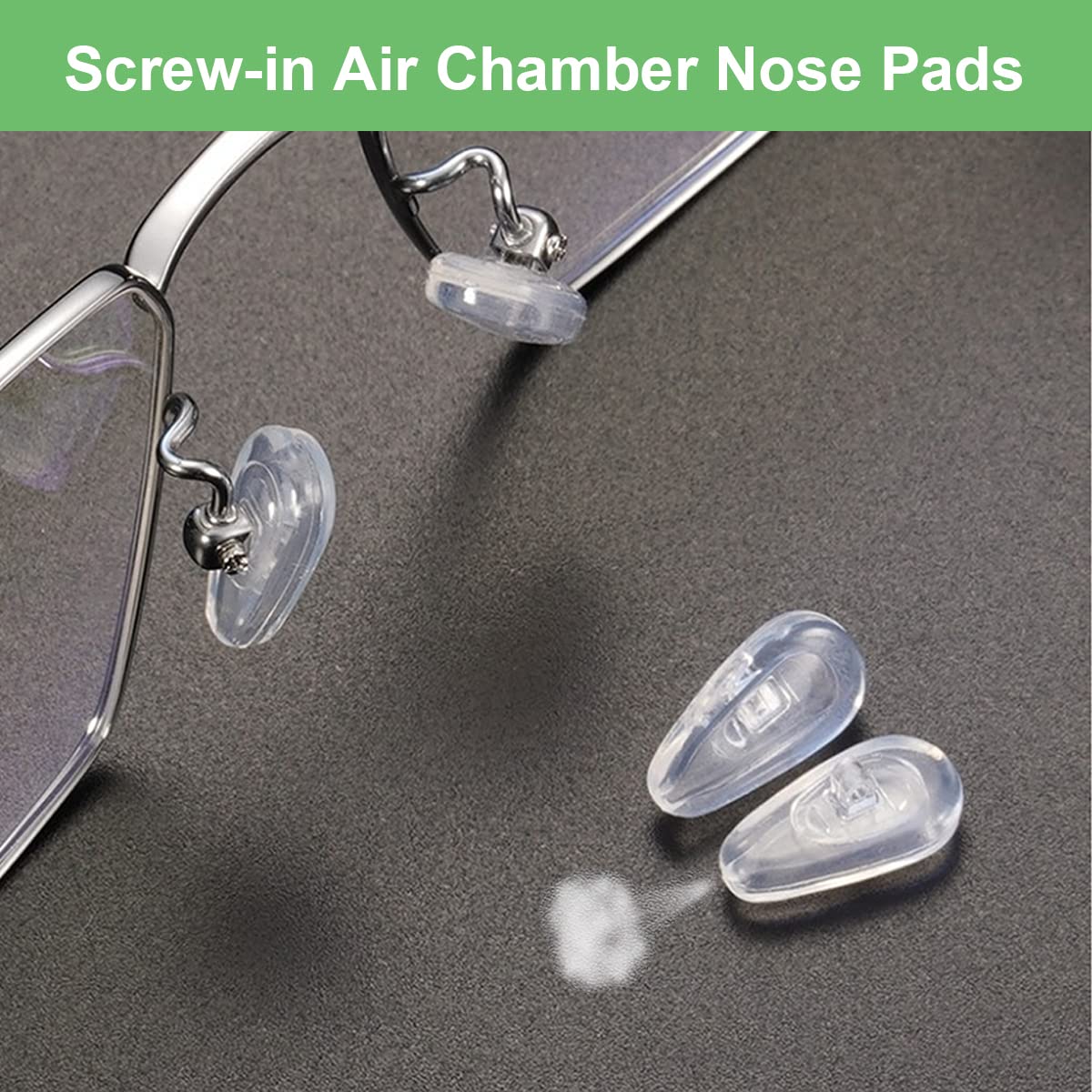 Mr.ZzjOOj Eyeglasses Nose Pads, 15 x 8mm Screw-in Nose Pads for Glasses