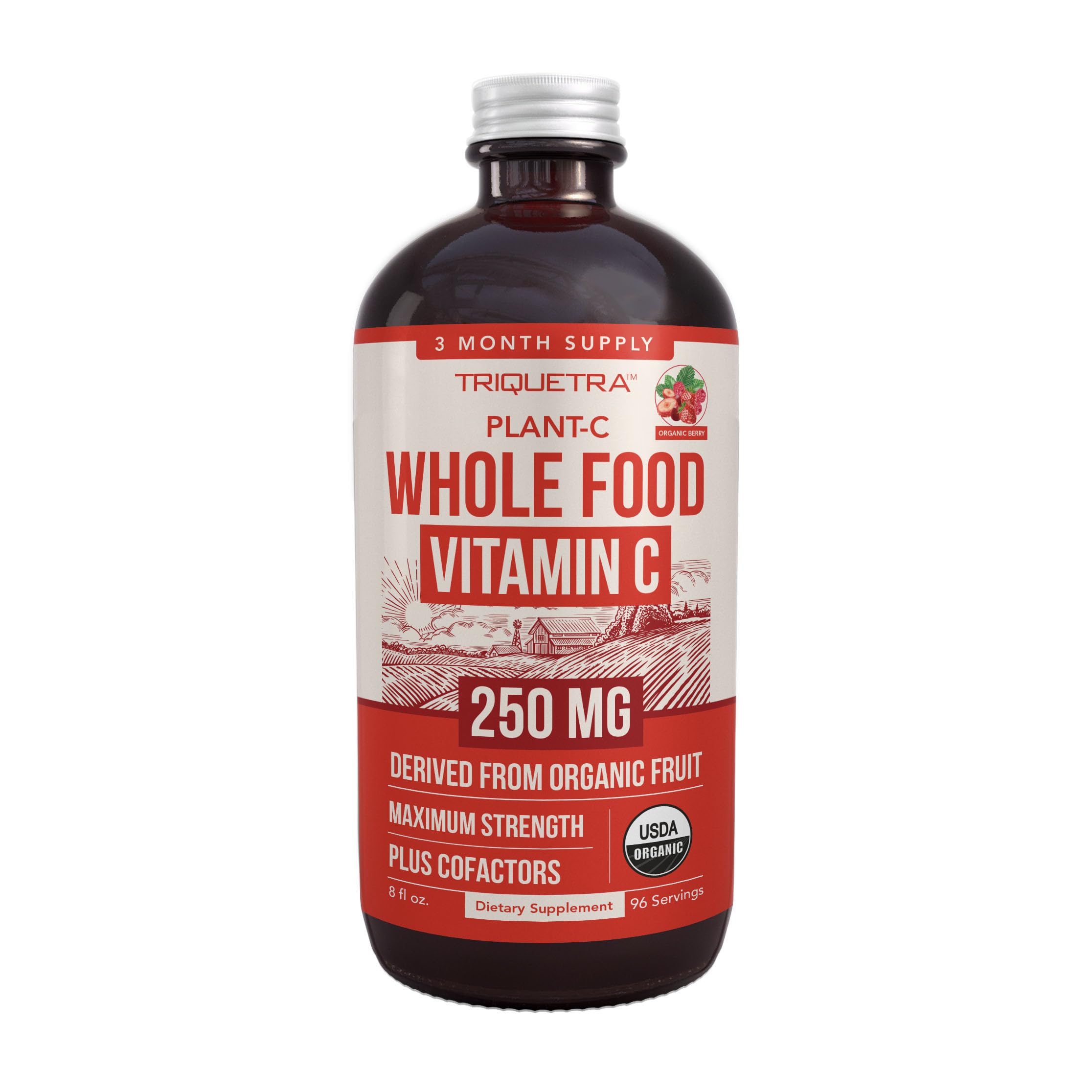 Organic Vitamin C | Whole Food Vitamin C from Fruit Plus Absorption Enhancing Cofactors - Vegan, Enhanced Bioavailability - Immune Support, Antioxidant, Total Health (90 Servings)