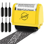 Buy now Miseyo Wide Identity Theft Protection Roller Stamp Set - Yellow (3 Refill Ink Included) at indiglob india