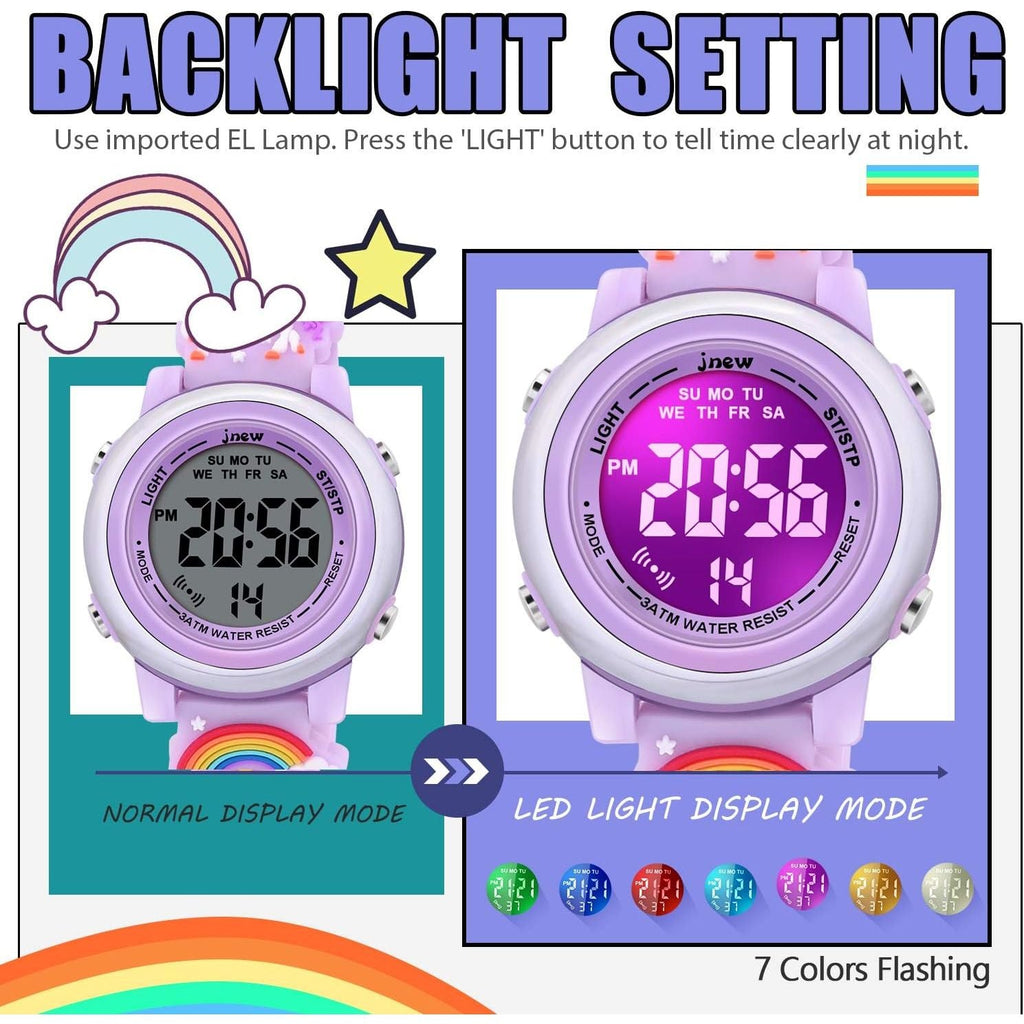 Buy now 3D Cartoon Waterproof Watches for Girls with Alarm - Best Toys Gifts for Girls Age 3-12 at indiglob india
