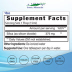 Eidon Ionic Minerals - Liquid Silica Mineral Concentrate - 18 oz | Silica Supplement for Hair, Skin & Nails, Drops to Support Collagen Production & Hair Loss for Women & Men, Manage Calcium