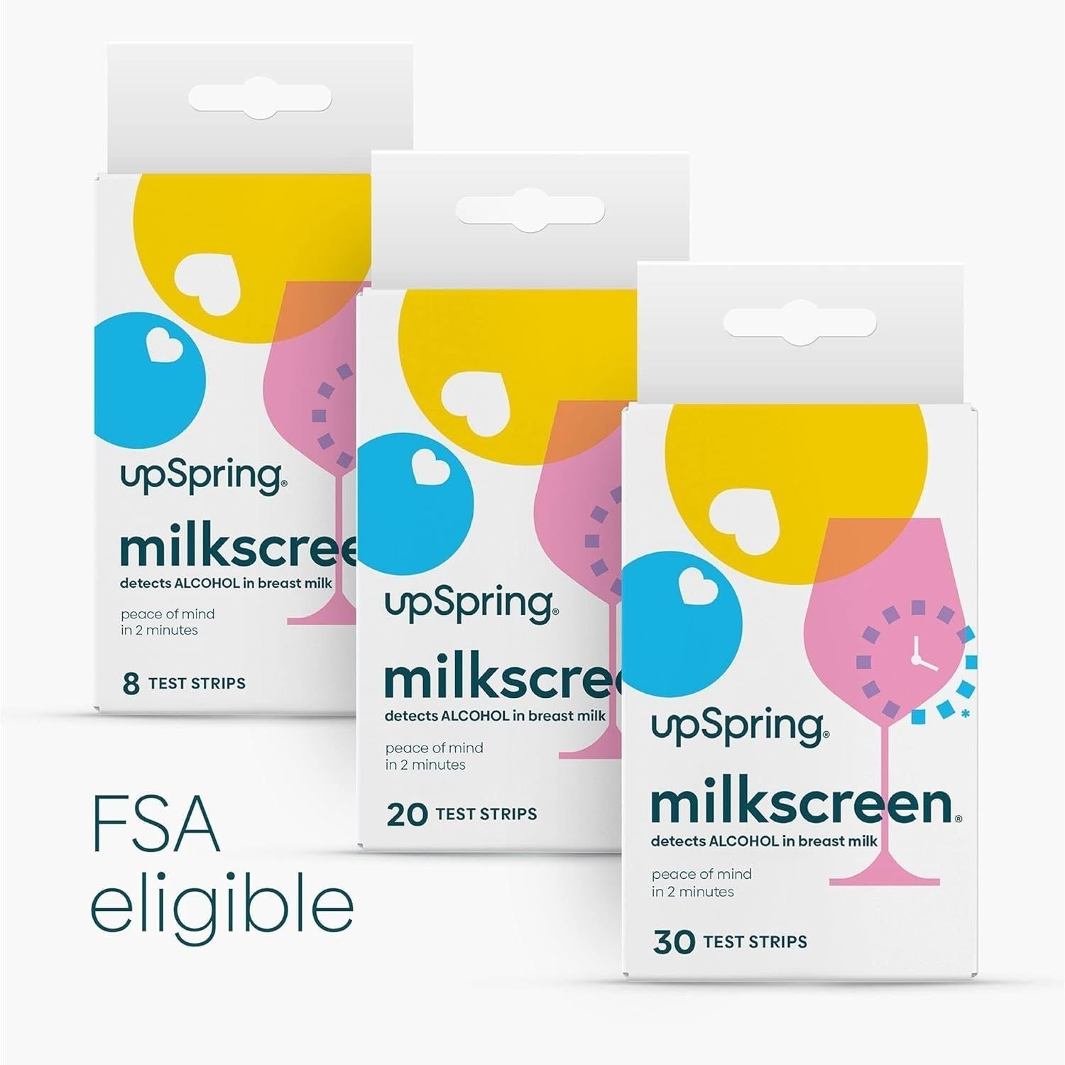 Buy now Upspring Milkscreen Test Strips to Detect Alcohol in Breast Milk - 2 Minutes with Results, at-Home Test for Breastfeeding Moms, Quick Accurate Simple Breast Milk Alcohol Dip Test, 30 Test Strips at indiglob india