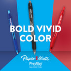 Paper Mate Profile Retractable Ballpoint Pens, Bold Point (1.4mm), Purple Ink, 12 Count - Journaling, Teacher Supplies, Note-Taking