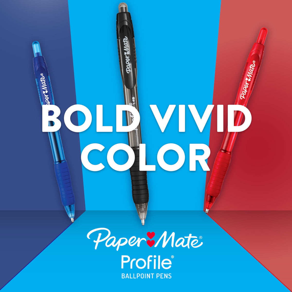 Paper Mate Profile Retractable Ballpoint Pens, Bold Point (1.4mm), Purple Ink, 12 Count - Journaling, Teacher Supplies, Note-Taking