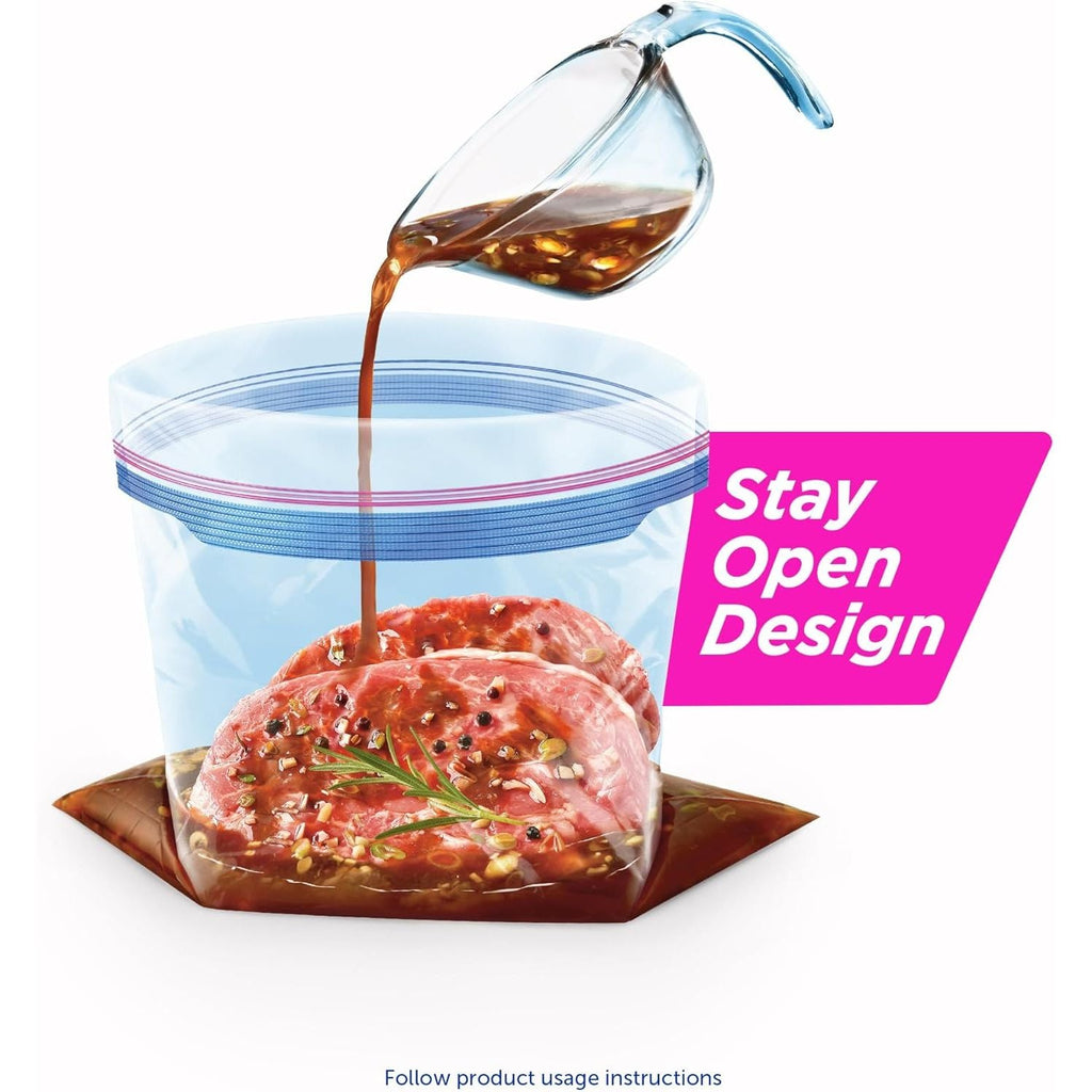 Buy now Ziploc Gallon Food Storage Freezer Bags, New Stay Open Design with Stand-Up Bottom, Easy to Fill, 28 Count at indiglob india