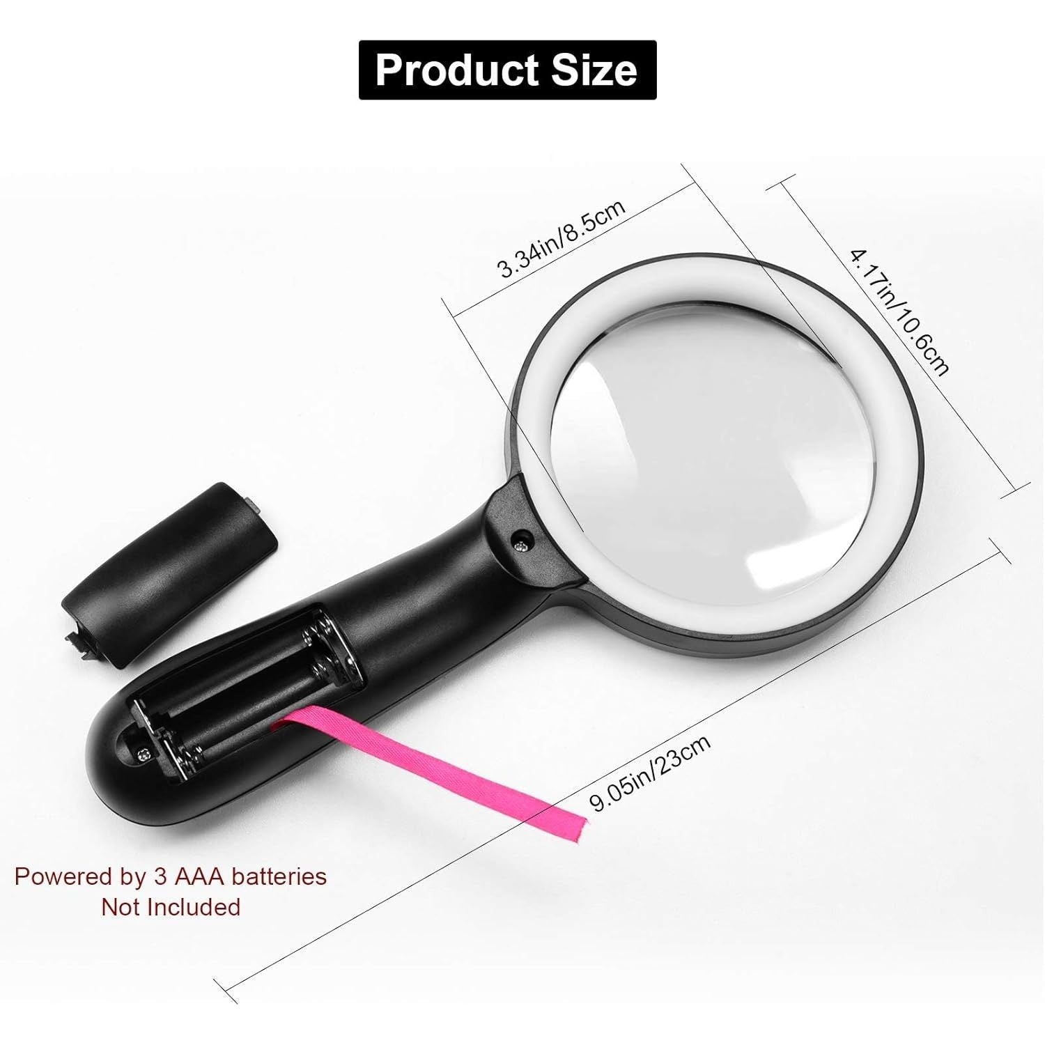 Buy now Magnifying Glass with Light, 10X Handheld Large Magnifying Glass 12 LED Illuminated Lighted Magnifier for Macular Degeneration, Seniors Reading, Soldering, Inspection, Coins, Jewelry, Exploring at indiglob india