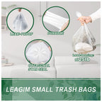 120 Counts 1.6 Gallon Small Trash Bags, Mini Garbage Bags, Fit 1.2-2 Gal, 4.5-8 Liter, Bathroom White Trash Can Bin Liners for Home Office Bathroom Bedroom