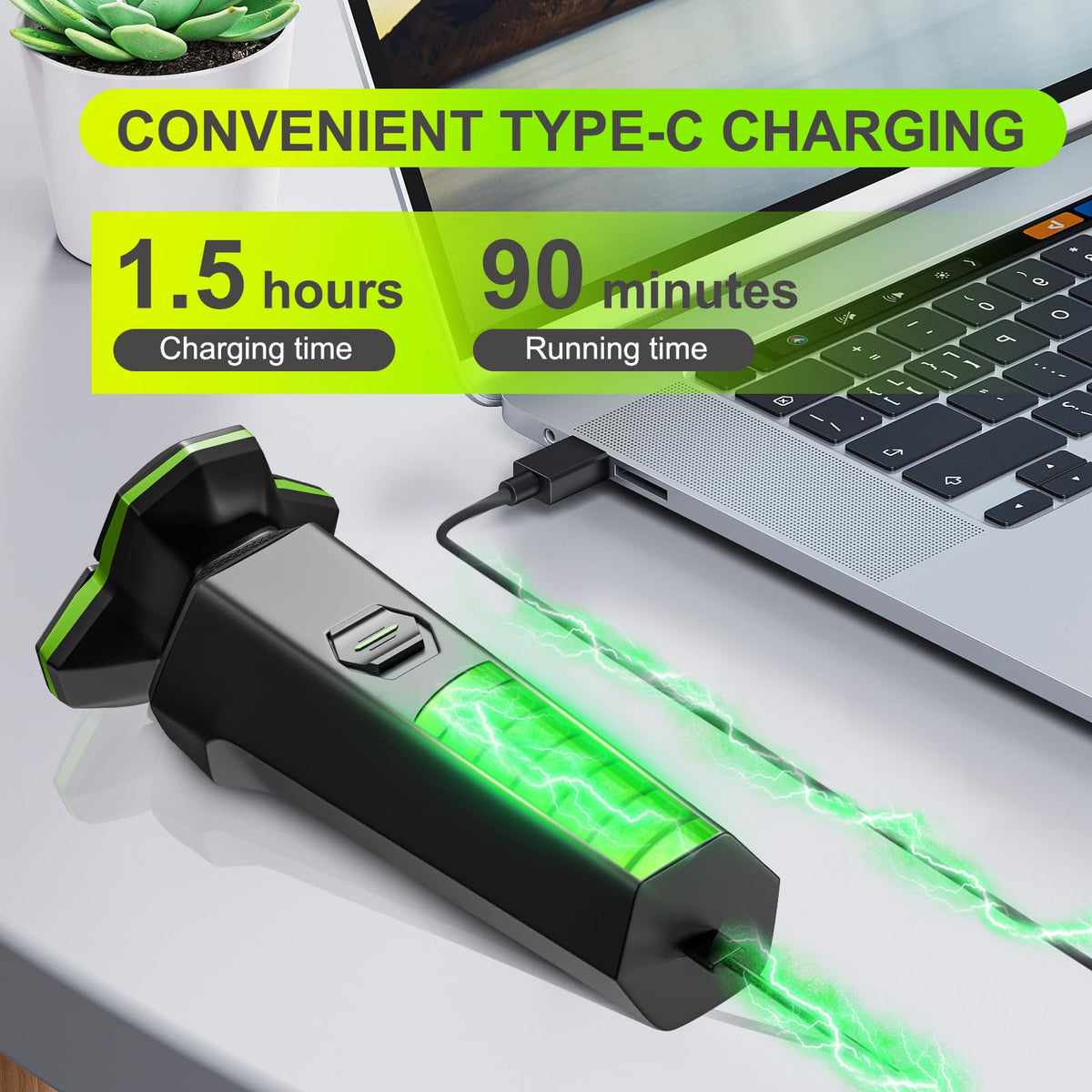 Electric Razor for Men with Magnetic Detachable Head