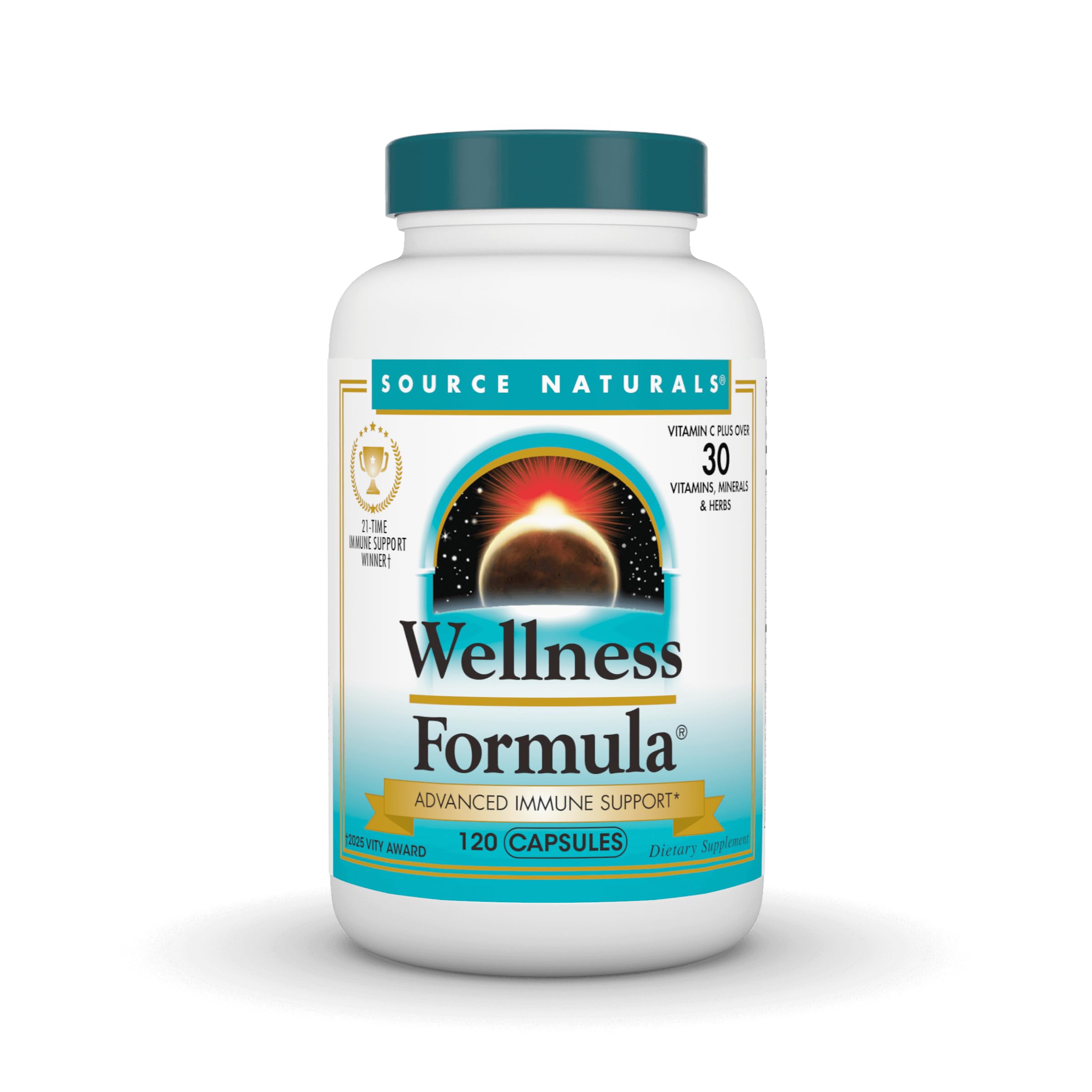 Source Naturals Wellness Formula, Advanced Immune Support - 60 Capsules | Bio-Aligned Vitamins & Herbal Defense with Vitamin C Plus 30 other Vitamins, Minerals & Herbs for Immune System Support