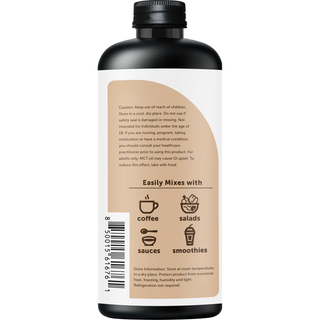 Micro Ingredients Organic MCT Oil, 32 fl oz, Keto C8 + C10 Fatty Acids