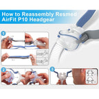 Buy now 3 Pack Headgear Compatible with P10 Nasal Pillow Mask Straps Included 3 Super Elastic Straps and 6 Adjustment Clips(Grey) at indiglob india