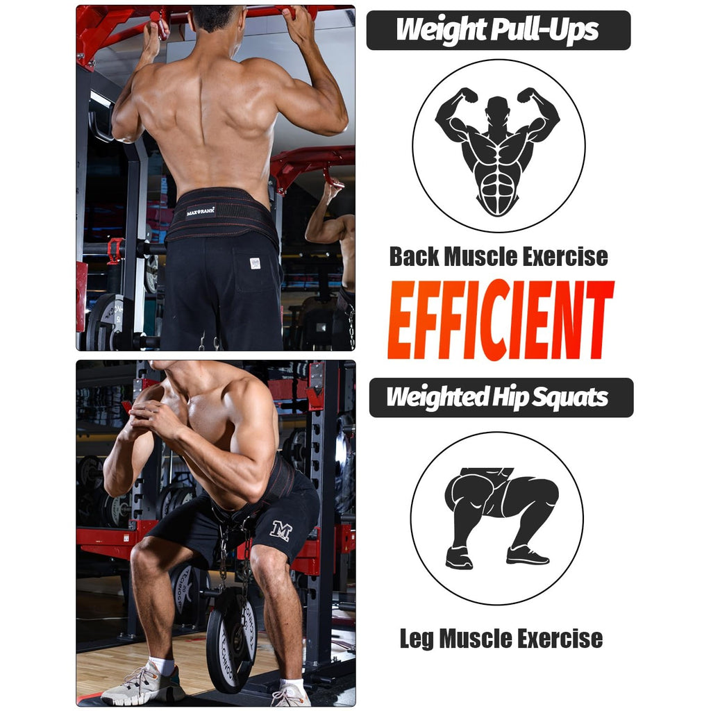 Dip Belt With 37" Chain for Weightlifting, 550LBS for Dips & Pullup
