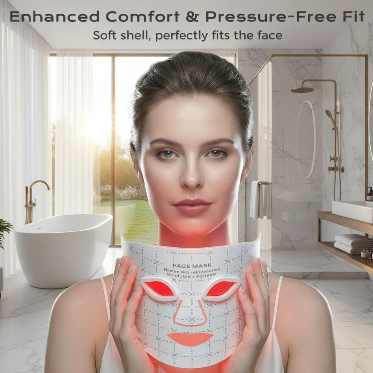 FDA-Cleared LED Light Therapy Mask, 7-Color Red Light Therapy for Face Anti-Aging, Wrinkle Reduction & Acne, Rechargeable Soft Silicone Home Skincare Device