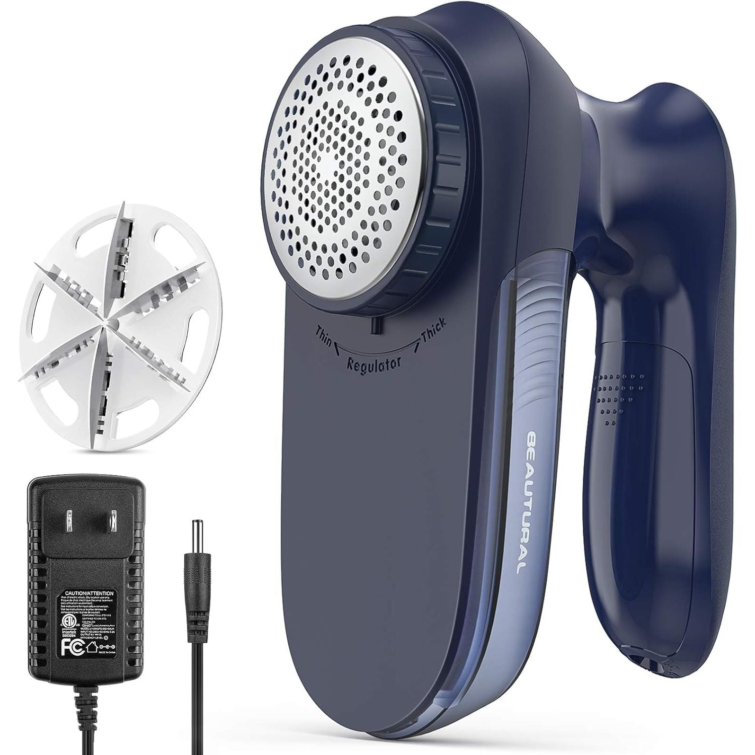 Buy now BEAUTURAL Fabric Shaver and Lint Remover, Sweater Defuzzer with 2-Speeds, 2 Replaceable Stainless Steel Blades, Battery Operated, Remove Clothes Fuzz, Lint Balls, Pills, Bobbles Gray Large Ultramarine at indiglob india