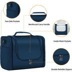 Buy now Buruis Extra Large Capacity Toiletry Bag for Women and Men, Hanging Toiletry Organizer Cosmetics Makeup Bag, Water-resistant Dopp Kit for Full Sized Toiletries, Travel Essentials (Blue) at indiglob india