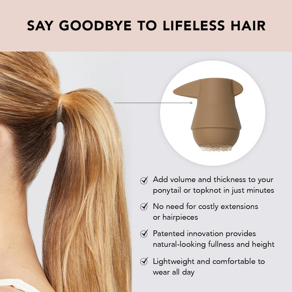 Buy now Kitsch PONYFULL Hair Volumizer Tool - Adds Lift and Style To Your Ponytail | Hair Bun Maker for Women | Ponytail Volumizer, Includes 3 No Snag Elastic Ties | Ideal Gifts for Women - (Blonde) at indiglob india