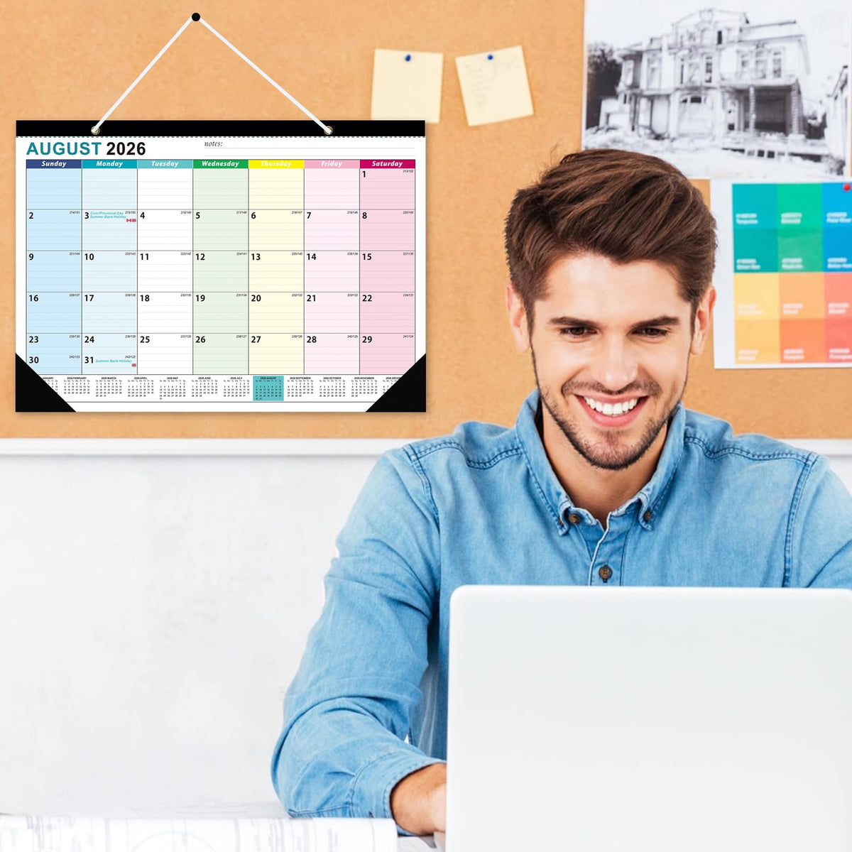 Desk Calendar 2026-2027 - 18 Month Desk Calendar july 2026-2027 Dec, 17" x 12", Large Desk Calendar with Thick Paper, Plastic Cover, Stickers, Home or Office Calendar for Easy Organizing